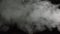 Soft Fog in Slow Motion on Dark Backdrop. Realistic Atmospheric Gray Smoke on Black Background. White Fume Slowly