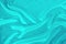 Soft folds on delicate turquoise shining silk, luxury concept, background for the designer, horizontal, close-up, copy space