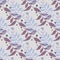 Soft forest foliage ornament seamless pattern. Blue and purple color botanic branches on light background