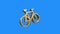 Soft gold Bicycle symbol spinning animation on chroma key blue background - new quality unique love romantic dynamic