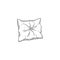 Soft hand drawn pillow in cartoon sketch style - square cushion drawing