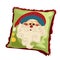 Soft holiday pillow with the face of Santa Claus isolated on white background. Vector illustration.
