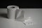 Soft, hygienic white toilet paper on black white background