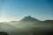 Soft landscape with fog and mountain - Apuan Alps