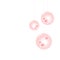 Soft light Pink Christmas tree balls isolated on White background. Vector EPS 10 cmyk