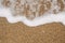 Soft ocean wave on sandy beach, background