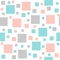 Soft pastel square seamless background. Grey, pink and blue