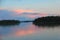 Soft peach toned sunset, Lake of the Woods, Kenora, Ontario