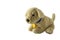 Soft plush dog toy. Ivory, brown pupy toy, isolated