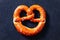 Soft pretzel baked in the form of knot