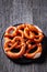 Soft pretzels baked in the form of knot