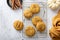 Soft pumpkin cookies on a cooling rack, fall baking