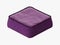 Soft purple fringed pouf 3d rendering on a white background