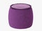 Soft purple round pouf 3d rendering on a white background