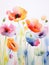 Soft and Radiant Poppy Field: Vibrant Watercolor Petals AI Generated