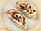 Soft Ricotta Cheese with Fresh Sliced Figs and Pomegranate Seeds on Toasted C