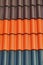 Soft roof, tiles. Different colors of shingles