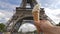 Soft serve ice cream and Eiffel Tower in Paris, France