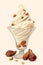 Soft serve ice cream frozen yogurt with nuts dates and figs