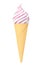 Soft Serve Ice Cream in Waffle Crispy Ice Cream Cone. 3d Render