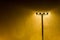 Soft shot of Night Street lamp lights in Heavy rain