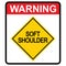 Soft shoulder Road danger car icon, traffic street caution sign, roadsign vector illustration, warning vehicle