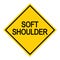 Soft shoulder Road danger car icon, traffic street caution sign, roadsign vector illustration, warning vehicle