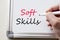 Soft skills written on whiteboard