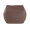 Soft square brown pouf made of leather on an isolated background. 3D rendering