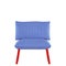 Soft striped chair on a white background 3d rendering front view