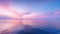 soft summer sunset over the bay, beautiful horizon pink clouds and water. Generative Ai