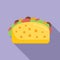 Soft taco icon flat vector. Mexican food
