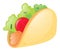 Soft taco on white background