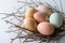 Soft toned eggs and delicate twigs create a serene and elegant Easter display