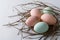 Soft toned eggs and delicate twigs create a serene and elegant Easter display