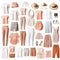 Soft Tones Collage of Women's Apparel in Delicate Colors. Generative AI