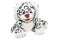 Soft toy leopard white isolated on a white background. Kids toys