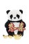 Soft Toy Panda with Chinese New Year Decorations