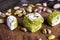 soft Turkish delight confection with pistachio nuts and chocolate