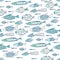 Soft white pattern with shoal of fishes