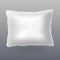 Soft white realistic pillow isolated on transparent background