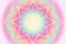 Soft white star mandala on pastel retro, pink, green, orange aura, energy field - grainy gradient background