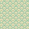 Soft yellow spots and fishscales with textured chalk effect. Bright seamless geometric vector pattern on mint green