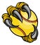 Softball Ball Eagle Claw Cartoon Monster Hand