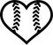 Softball ball heart