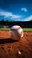 Softball on the baseball field, chalk lines, sporting atmosphere
