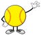Softball Faceless Cartoon Mascot Character Waving For Greeting
