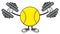Softball Faceless Cartoon Mascot Character Working Out With Dumbbells.