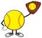 Softball Faceless Player Cartoon Character Holding A Bat And Glove With Ball