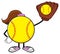 Softball Girl Faceless Cartoon Character Holding A Bat And Glove With Ball